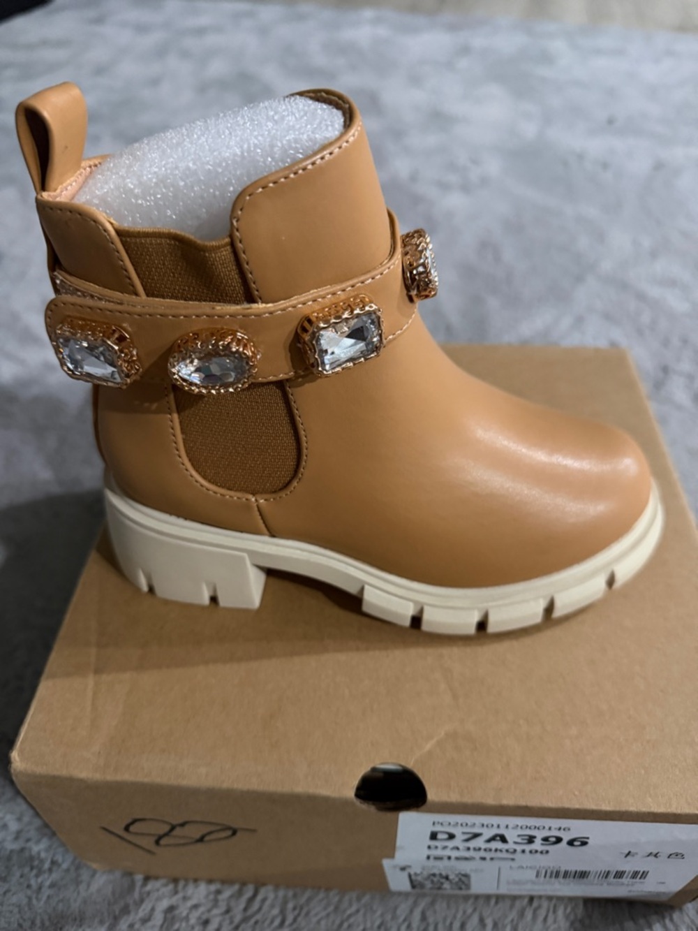 Girls Platform Chunky Heel Ankle BootsSide Zipper Chelsea Booties-